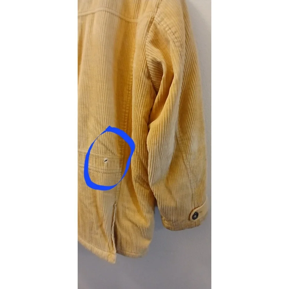 American Eagle Oversized Corduroy Coat Shearling Sherpa Lined Men's Medium Beige